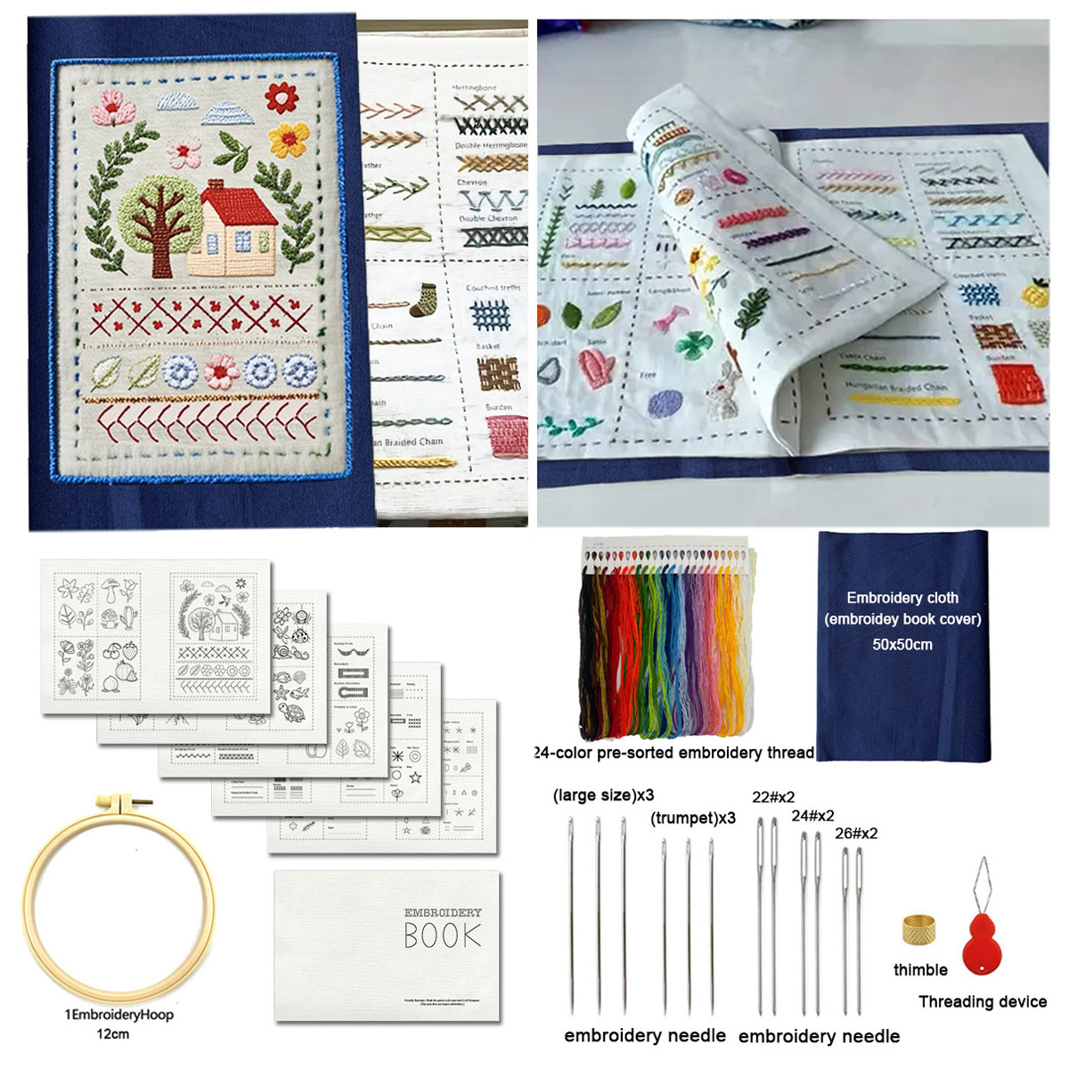 Amazon.com: Zhenqing StitchCraft Complete Embroidery Book Kit