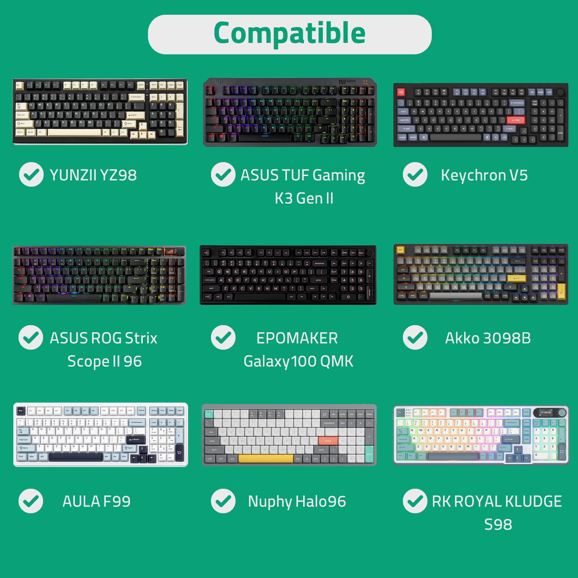 GEEKRIA 96 % Tastatur- und Maus-Kombinations-Hartschalen-Hülle, kompatibel mit Keychron V5 Max/Q5 Pro, Aula F99, RK Royal KLUDGE S98, RedThunder K95, 100 Tasten Tastatur-Reisetasche (Dunkelgrau)