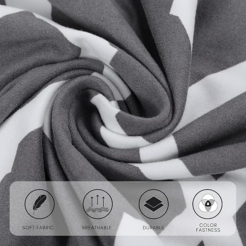 Miniatura 5 de SearchI Paquete de 4 fundas para silla, fundas elásticas para taburetes de bar, extraíbles y lavables, estampadas, fundas para sillas de taburete de