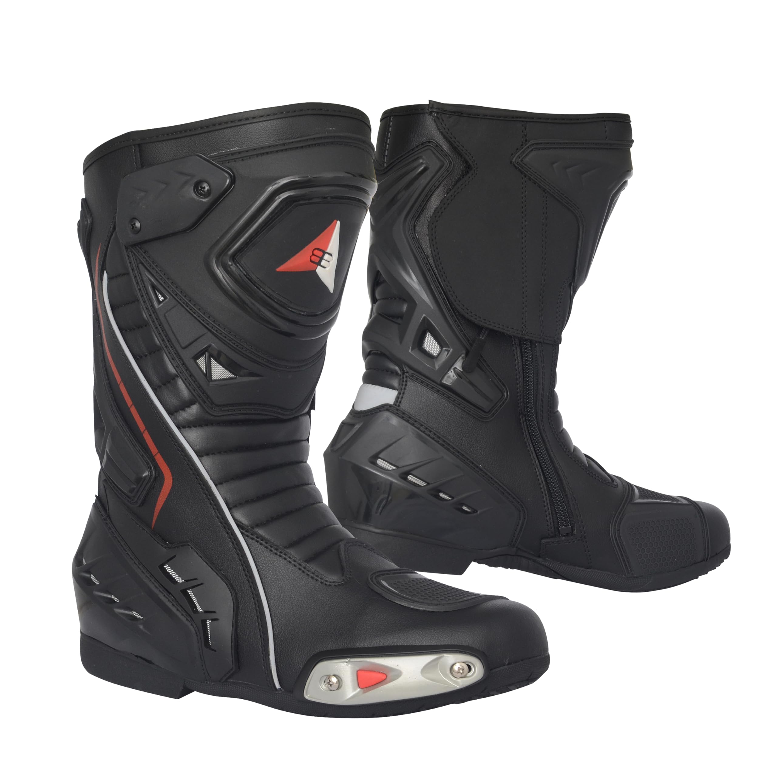 Bohmberg Stivali da Moto, Stivali Sportivi in Pelle, Pelle Resistente Idrorepellente con Protezioni Fisse/Design Molto Cool/urbano, motociclista