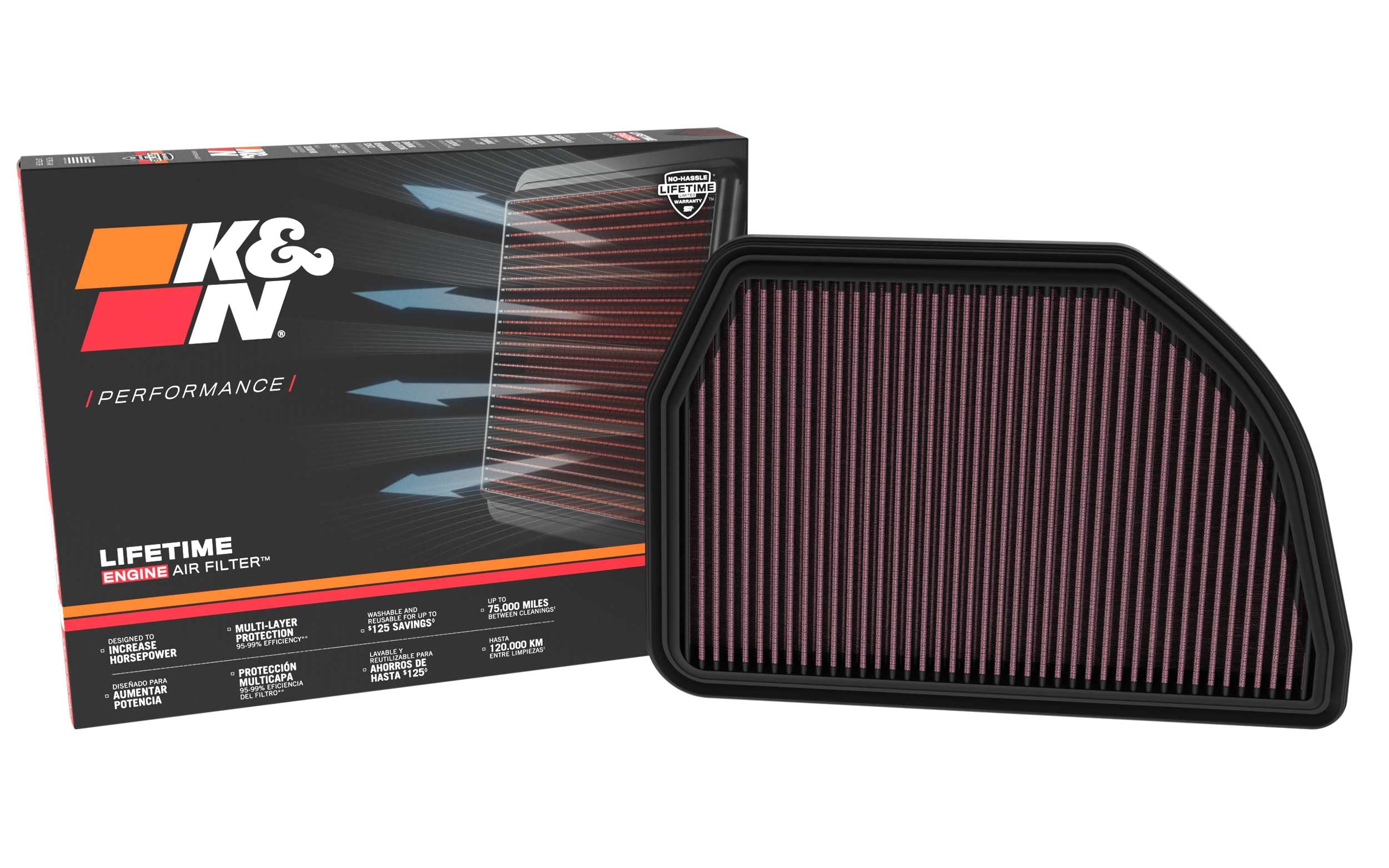 K&N Filtre à air de remplacement compatible avec Suzuki Swift IV 1.4 4cyl Hybrid 2020- (33-3176)