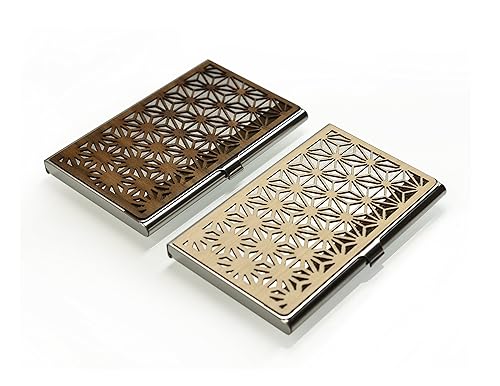 Miniatura 7 de Gold and Grain Detroit  Professional Wood Business Card Holder Case, Stainless Steel Slim Credit Card ID Holder RFID Blocking Metal, Sleek Travel