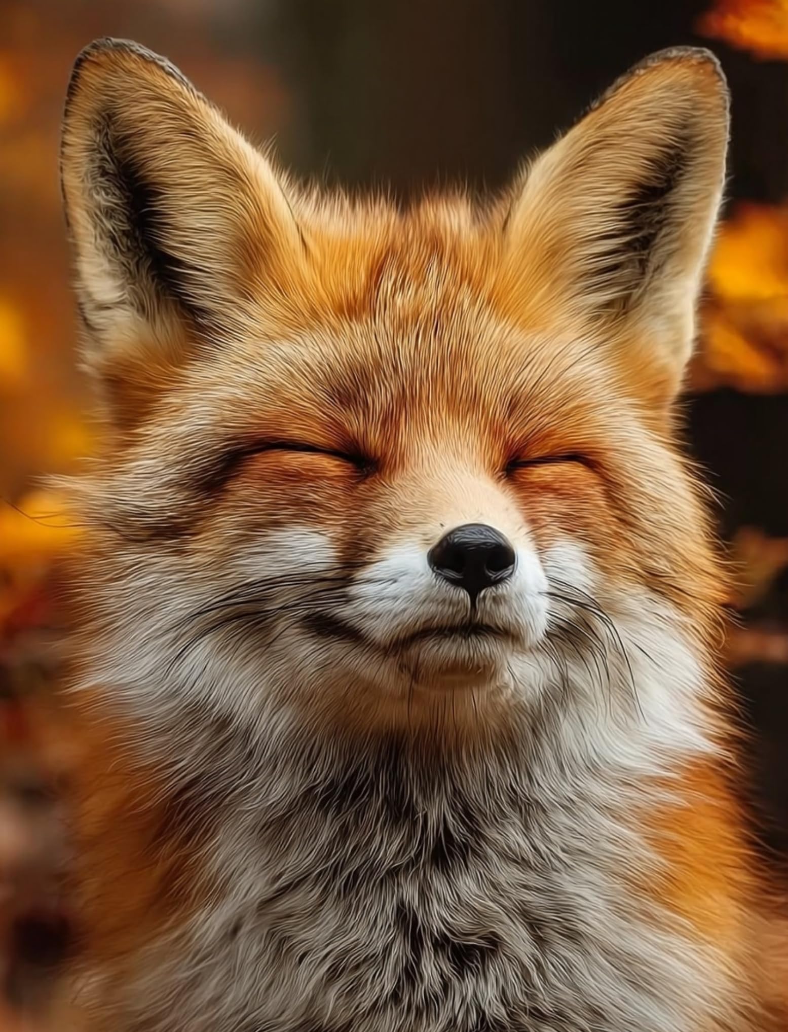 WANGWANGMIAO Paint by Numbers for Adult,Smiling Cute Fox DIY Canvas Oil Painting Kit for with Paintbrushes Acrylic Pigment Drawing Paintwork 16x20inch，with Frame