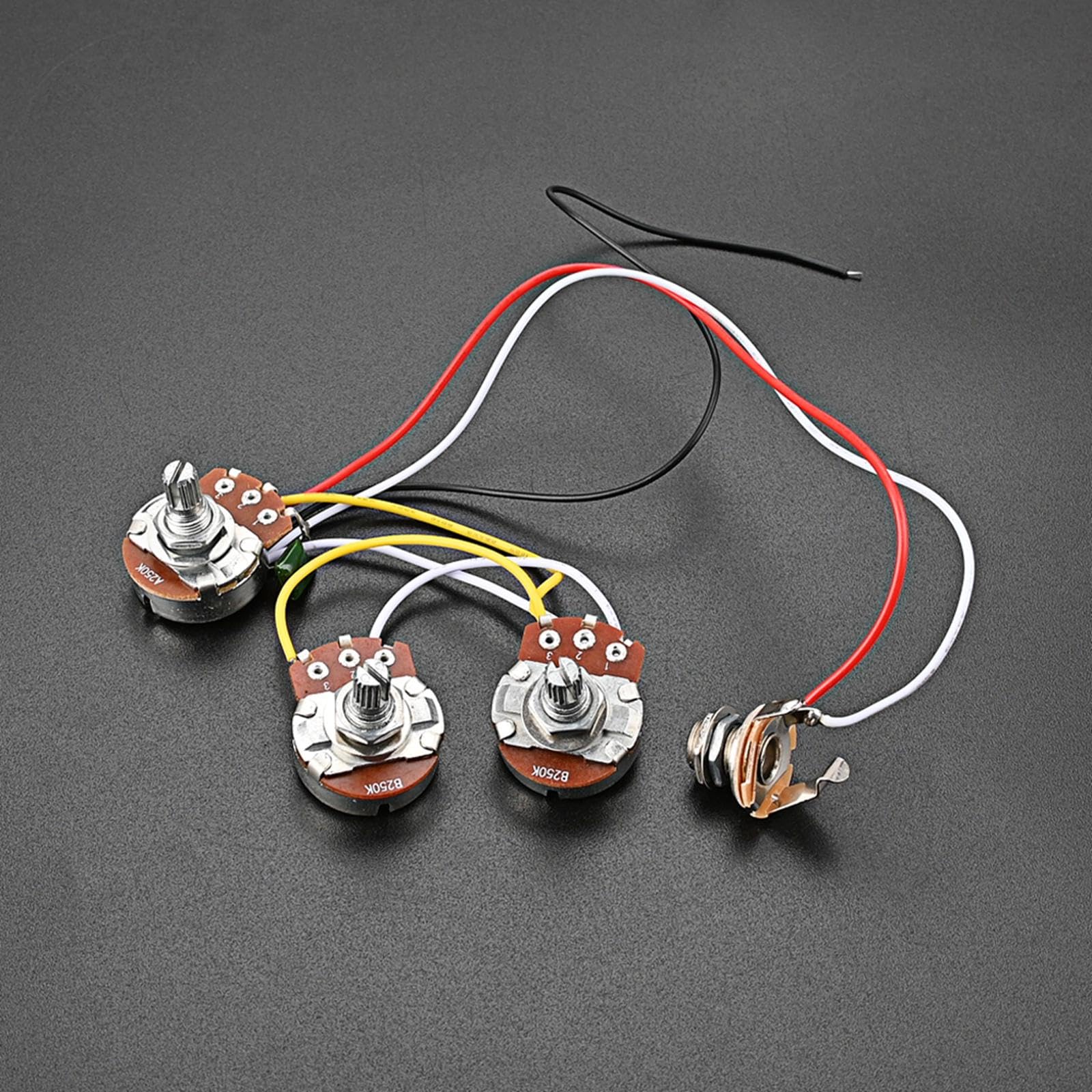 Juego de 5 potenciómetros eléctricos A250K+B250K precableados para accesorio de guitarra eléctrica