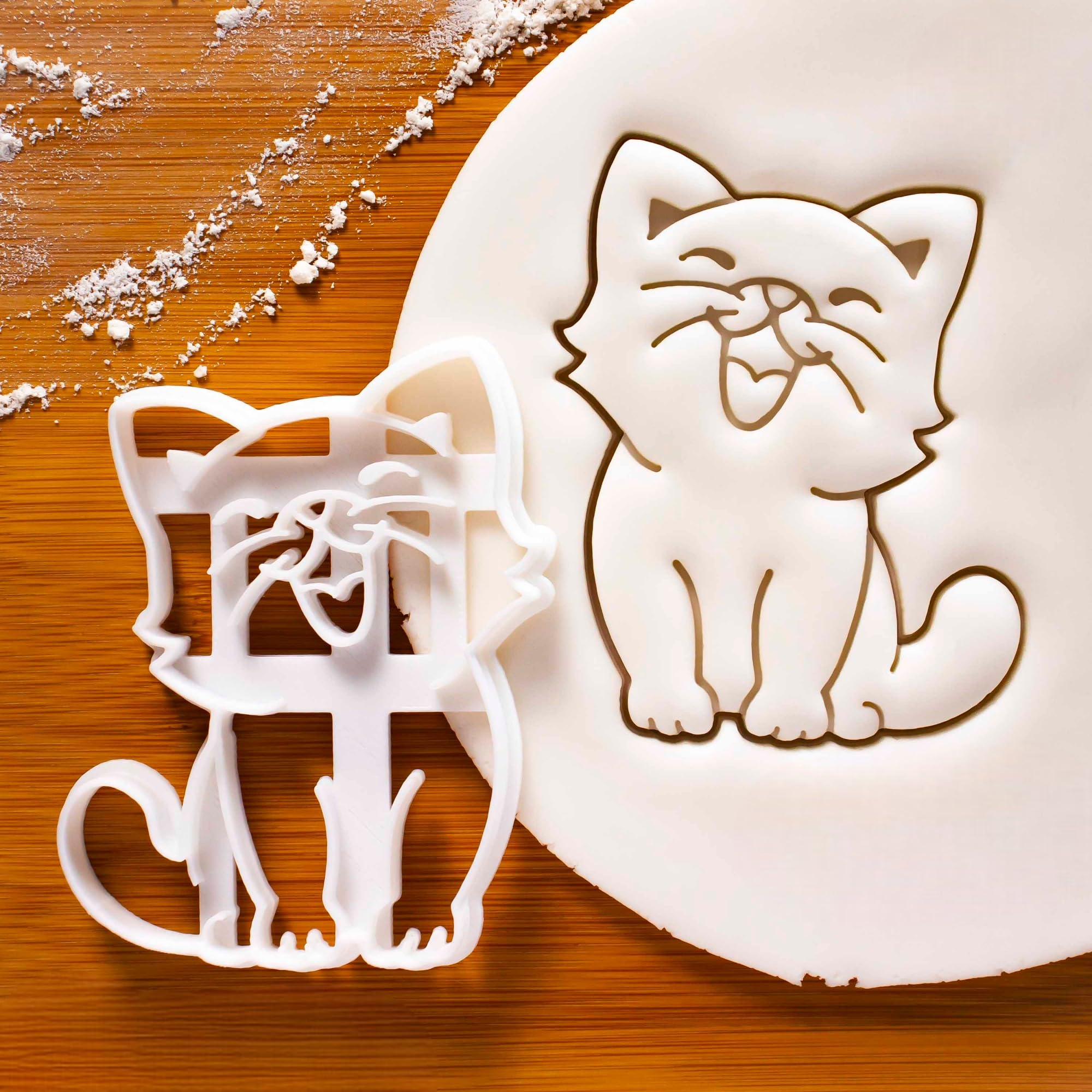 EROTNGO Happy Face Cat Cookie Cutter | Cute Cat-Themed Biscuit Molds for Kids Parties | Smiling Kitty Whiskers Design for Baking Fun, Animal-Lover Gifts, and Creative Kitchen Ideas(ONLY Happy CAT)