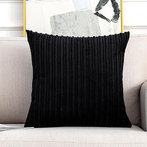 Miniatura 558 de UGASA - Juego de 2 fundas de almohada de terciopelo a rayas, funda decorativa para cojín con cremallera oculta para el hogar, sofá, dormitorio,