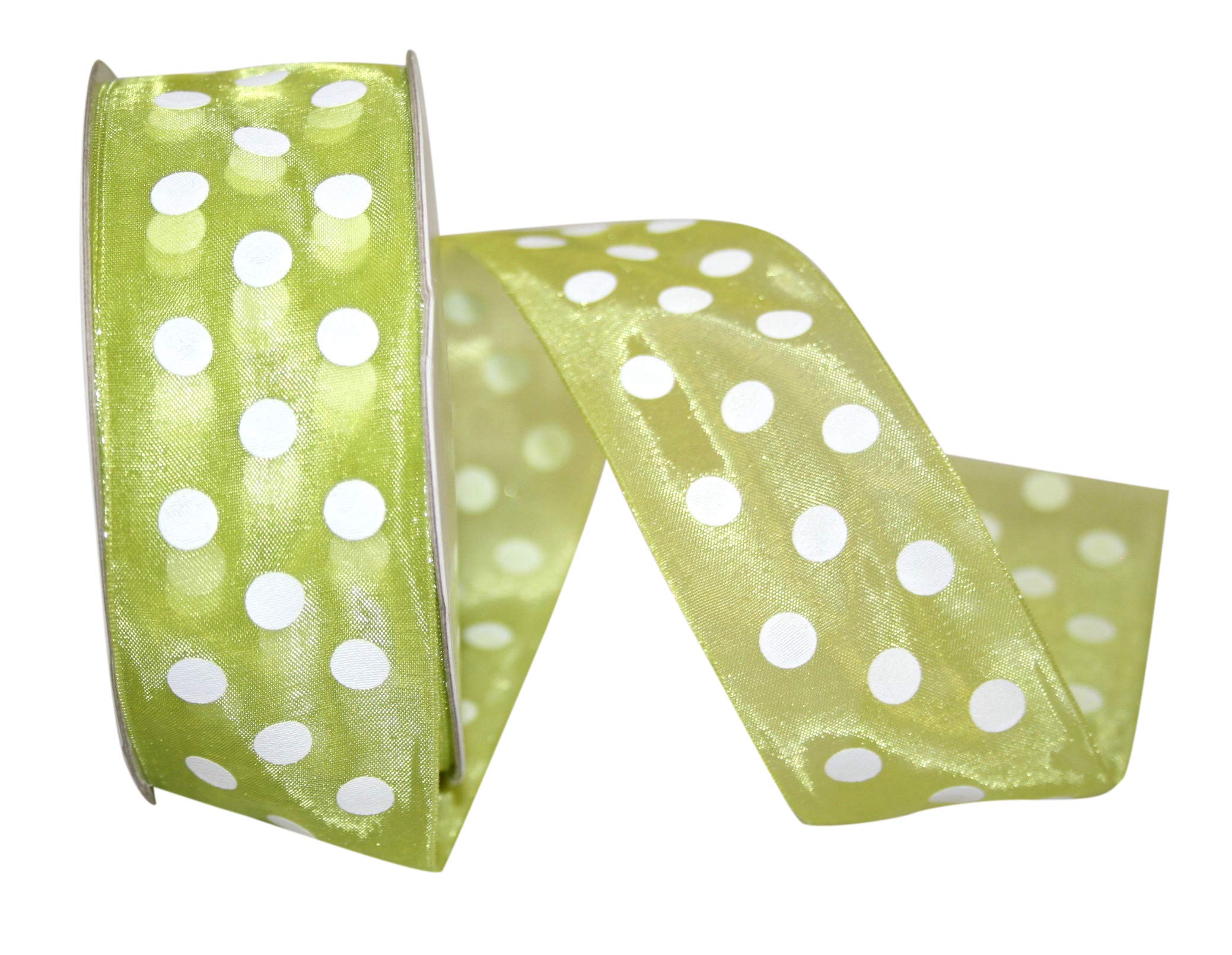 Reliant Ribbon 25639-548-09J Chiffon Asprin Dot Ribbon, 1-1