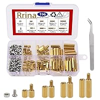 Vista 1 de Kit surtido de 196 piezas macho hembra hexagonal de latón espaciador de tornillo de separación tuerca roscada (M2)