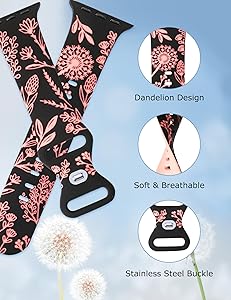 Amazon.com: Wearlizer Floral Engraved Band Compatible with Apple