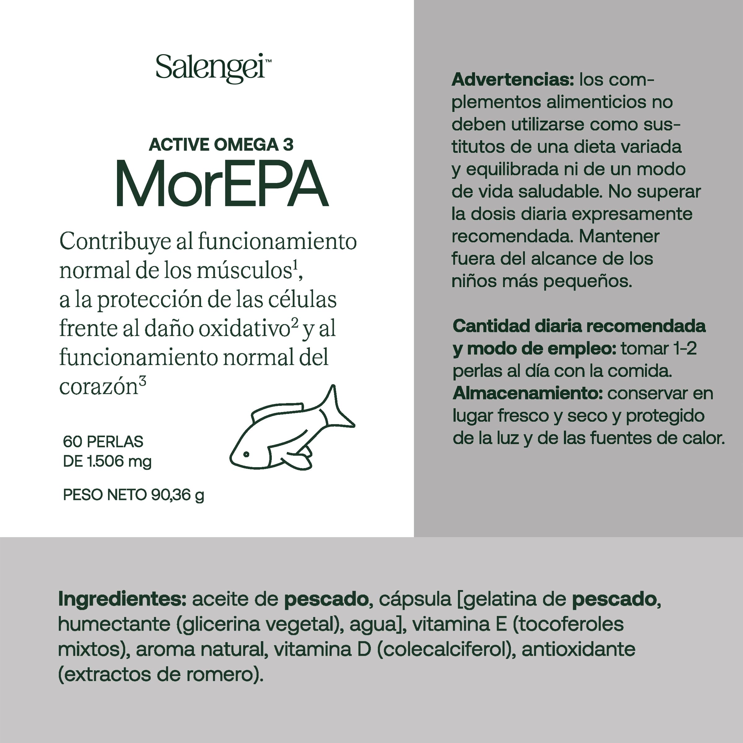 ACTIVE MOREPA - A base de aceite de pescado | Funcionamiento normal de los músculos, a la protección de las células frente al daño oxidativo y al funcionamiento normal del corazón
