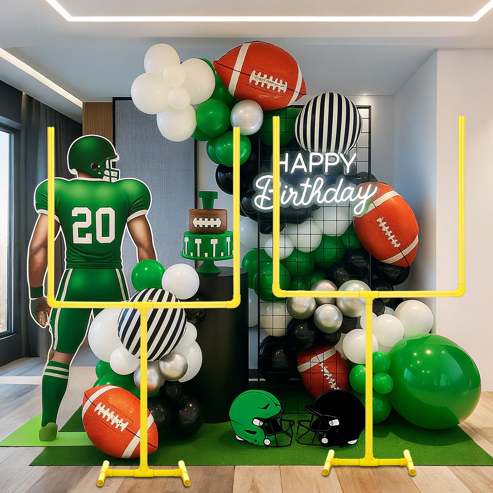 2 Pcs Plastic Football Goal Centerpiece, 47.24" X 23.62" Soccer Goal Post Field Post Decoration for Soccer Fans and Football Theme Parties-picture-15