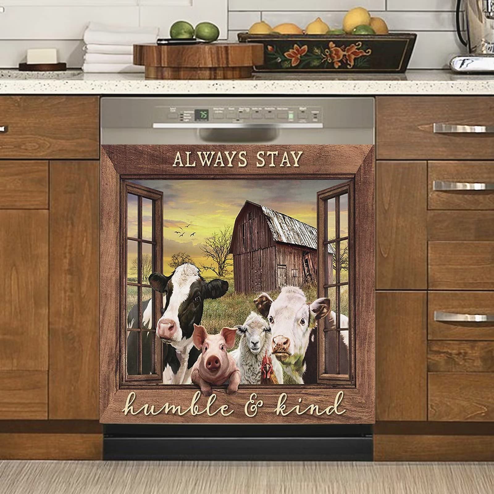 Rooster Farmhouse Dishwasher Magnet Cover - Self-Adhesive Vinyl Decal For Appliances, 23x17 Inches - View #9