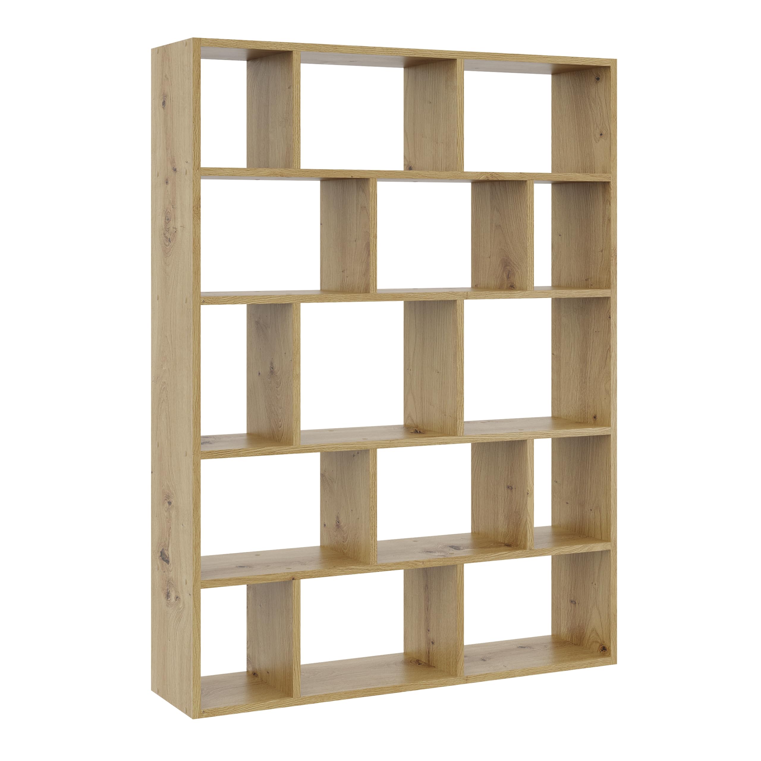 Bücherregal Groß Wandregal mit 15 Fächern 141x105x18 Hängeregal Mordern Deko Schweberegal für Wohnzimmer Schlafzimmer Büro (Artisan)