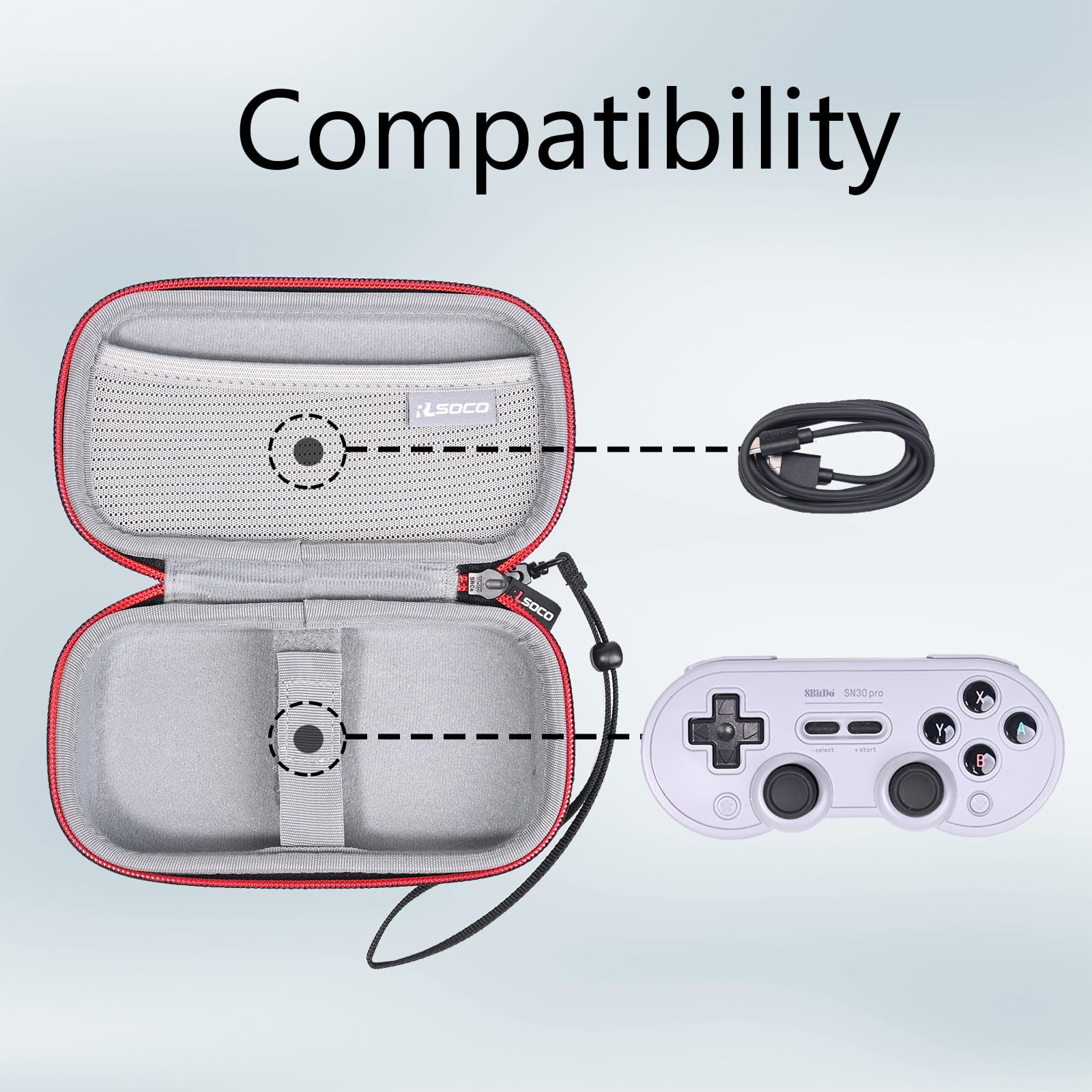 RLSOCO Etui do 8BitDo Micro/SN30 Pro/M30 & do & GENKI x 8BitDo PocketPro Bluetooth Kontroler (Tylko Etui)
