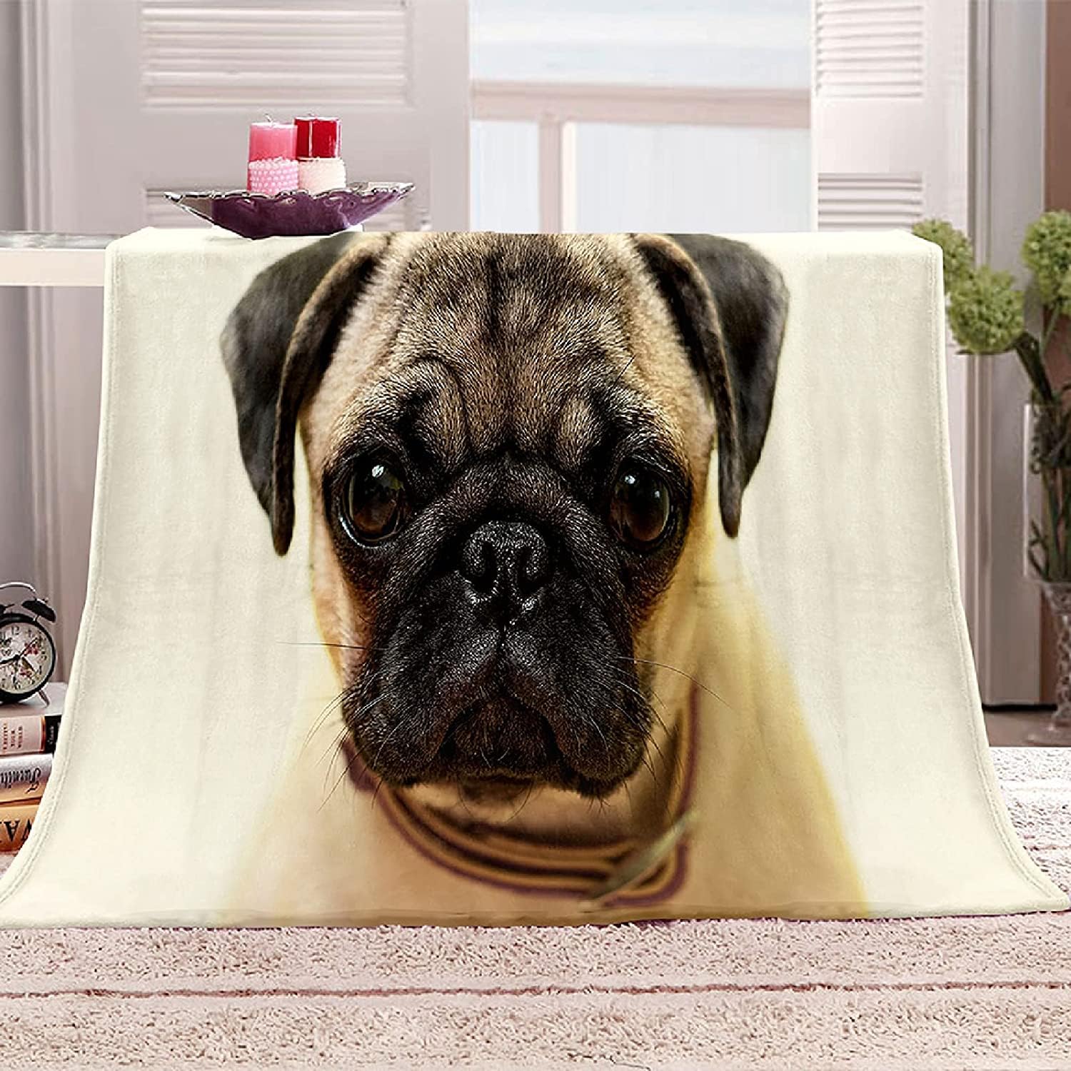 Manta Franela Grande Perro, 3D Blanket Perro Manta Polar Cosy Soft Calentitas y Ligeras Mantas para Sofa Cama para Adultos y Niños Dormitorio Mantas 200x200 cm w5500