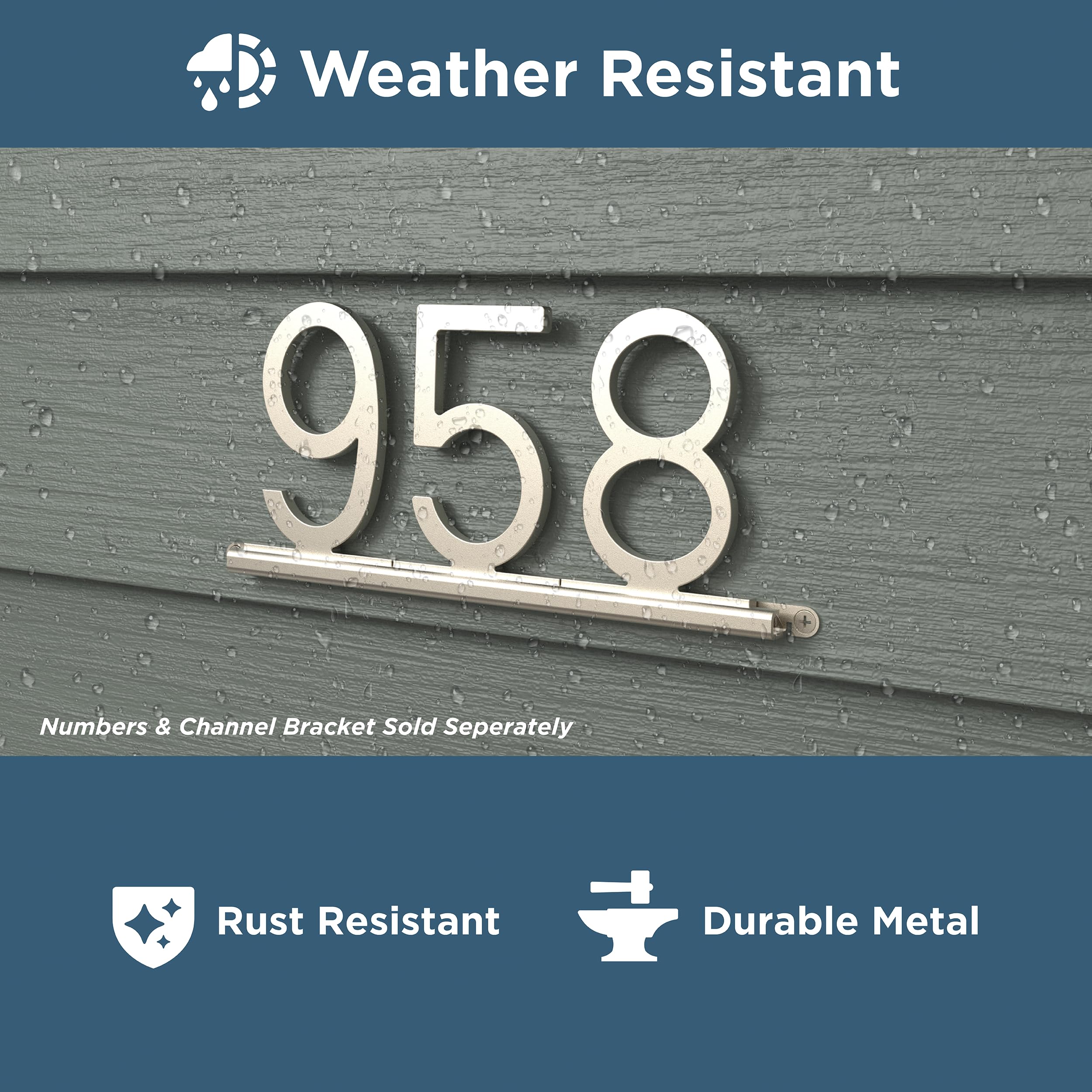 Franklin Brass Derby Modern House Numbers In Matte Black - Rust-Resistant Address Plaque - View #7