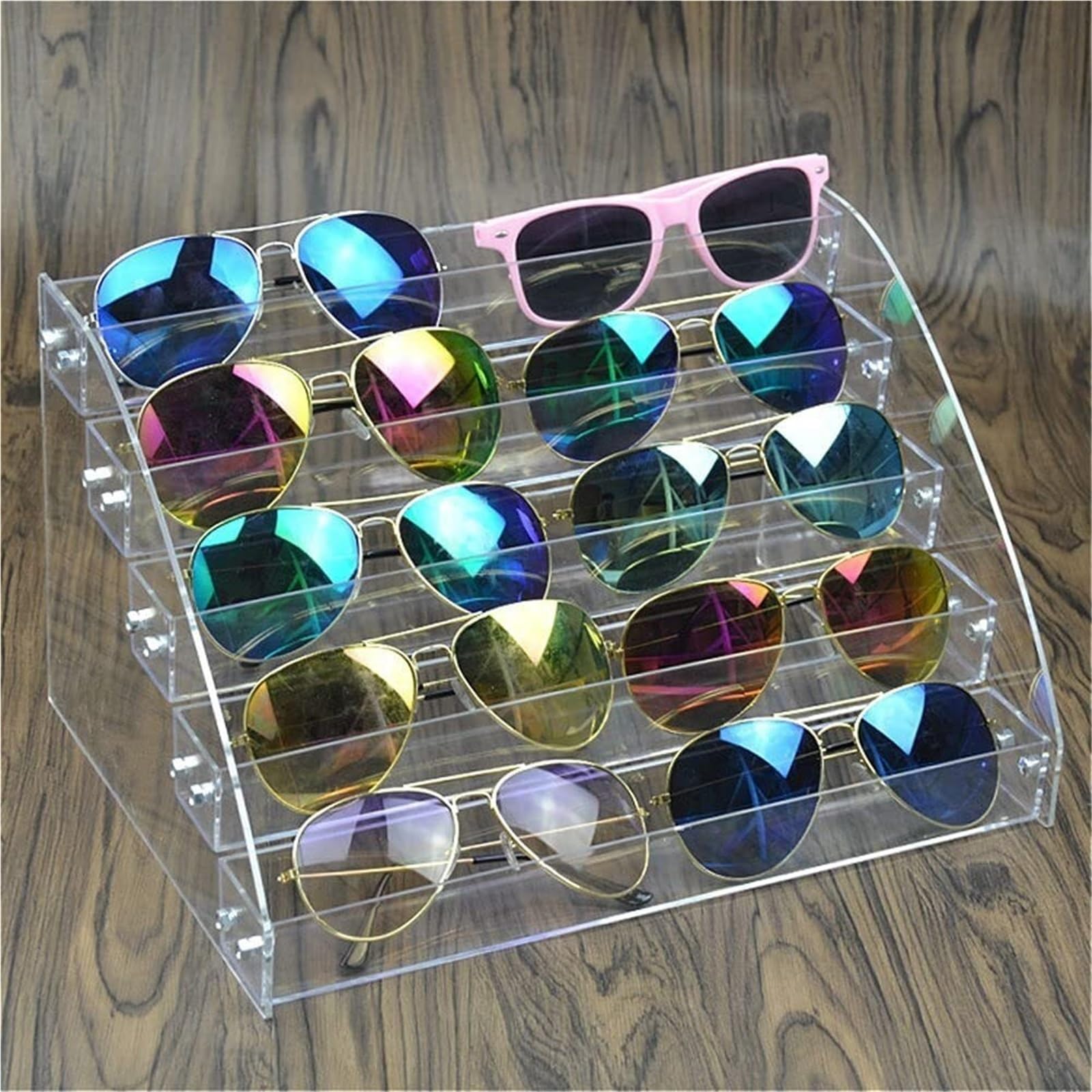 Porta Occhiali Portaocchiali Espositore for Occhiali da Sole in Plastica Trasparente, da Tavolo Espositore Occhiali(12x8.6x7.1 inch)