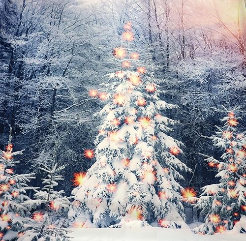 Miniatura 2 de Cocior Tapiz para colgar en la pared para árbol de Navidad para el hogar, decoración de pared de bosque nevado de invierno, feliz año nuevo,