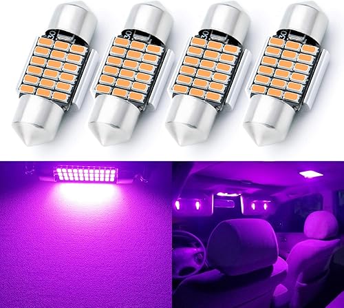 Vista 25 de 4 PCS Bombillas LED CAN-Bus Sin Errores 6418 6411 6461 DE3425 C5W Festoon 36MM 1.5" Ultra Blue 3014 27-EX Chipsets para Luces Interiores