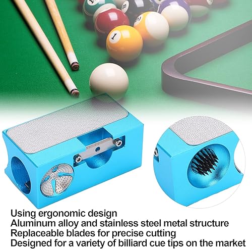 Miniatura 6 de BestYiJo Moldeador de puntas de taco de piscina de aluminio 8 en 1, herramienta de reparación de puntas de palo de billar, kit de repuesto para