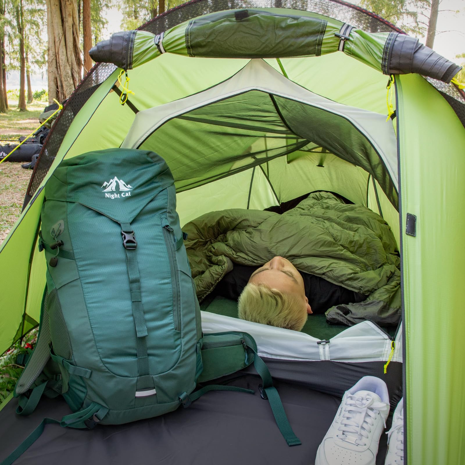 Night Cat Tiendas de Túnel 1 2 Personas: Ultraligero 1.5kg Impermeable Profesional Tiendas Camping Trekking