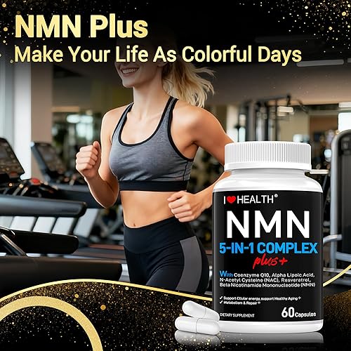 Miniatura 6 de NMN Complex Plus+ para mujeres y hombres con NAC, ácido alfa lipoico, NMN, coenzima Q10, resveratrol 60 cápsulas Apoya la energía,