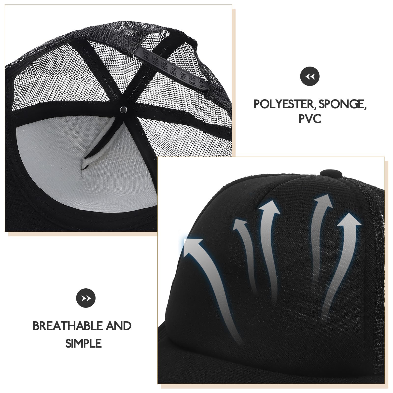10piezas Gorras de Béisbol de Malla Negras para Sublimación Gorros DIY para Transferencias Térmicas Gorras Lote para Personalizar Transpirable y Ligeras para Actividades al Aire