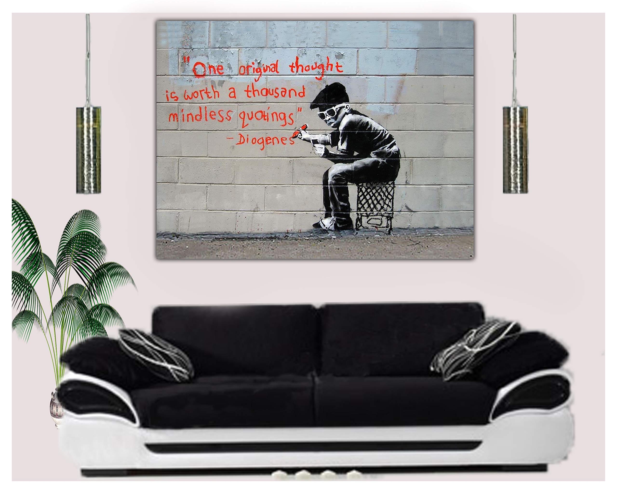 Toile Banksy – “Soyez Reconnaissant Pour Ce Que Vous Avez” – Déco Murale, Neuve