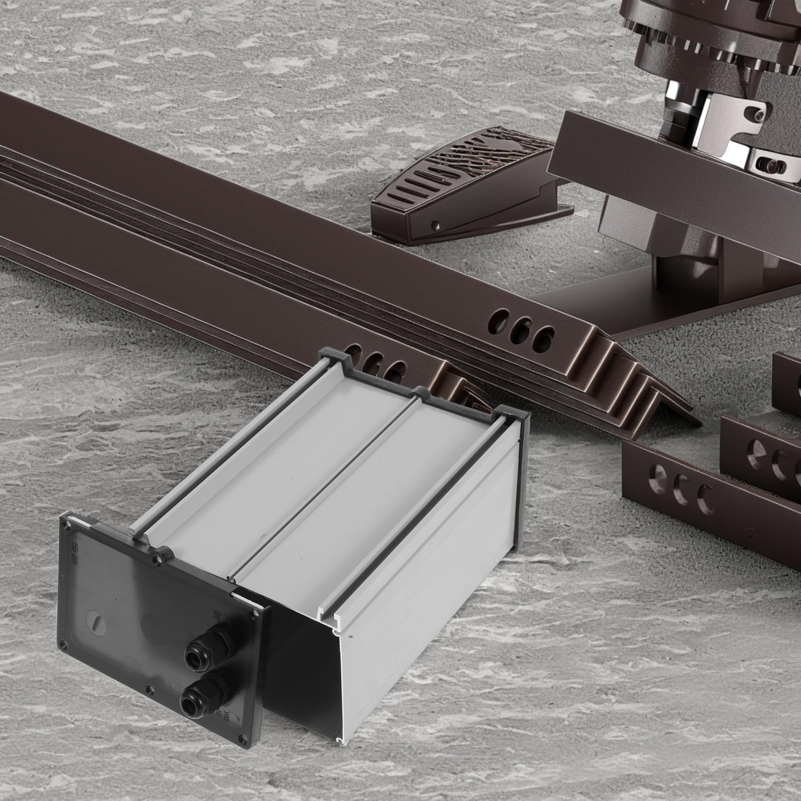 Boîtier Étanche de Rangement pour Batterie Lithium avec Couvercle, Boîtier Robuste en Plastique Argenté pour Stockage D’énergie Solaire, Organiseur Compact pour Éclairage