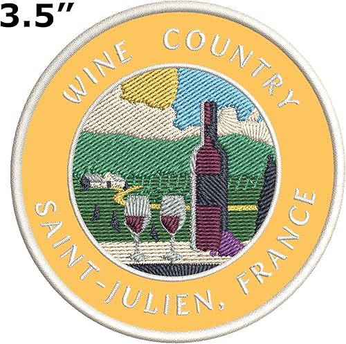 Miniatura 4 de Vinyard - País del vino - Saint-Julien, Francia, 3.5 pulgadas, bordado de bricolaje para planchar o coser, parches decorativos para vacaciones con