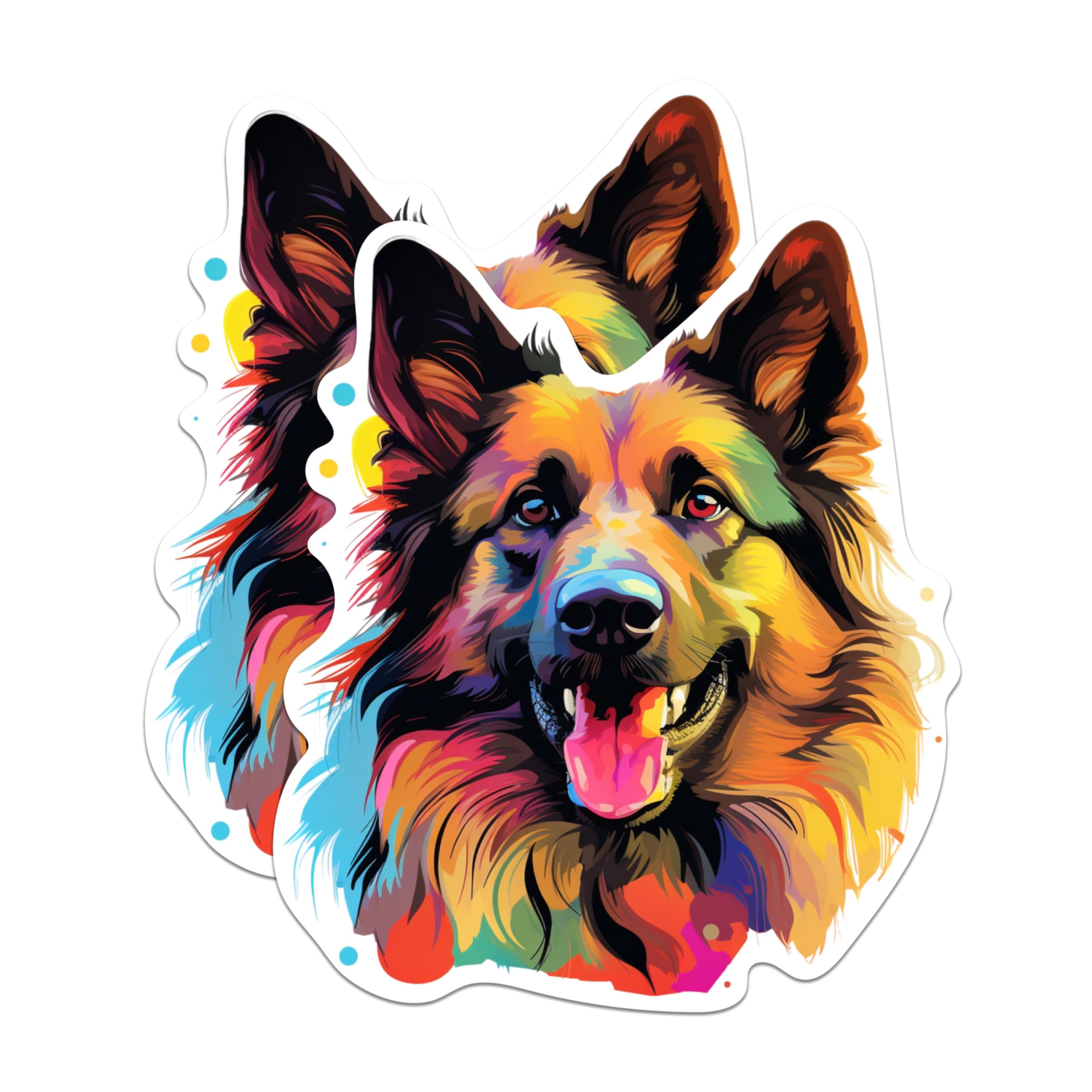 (2 Pack) Belgian Tervuren Dog Breed Stickers - 5 Inches On Longest Side - Choose from Over 100 Dog Breeds - for Cars, Trucks, Skateboards, Laptops - Made in USA - BMCS1775