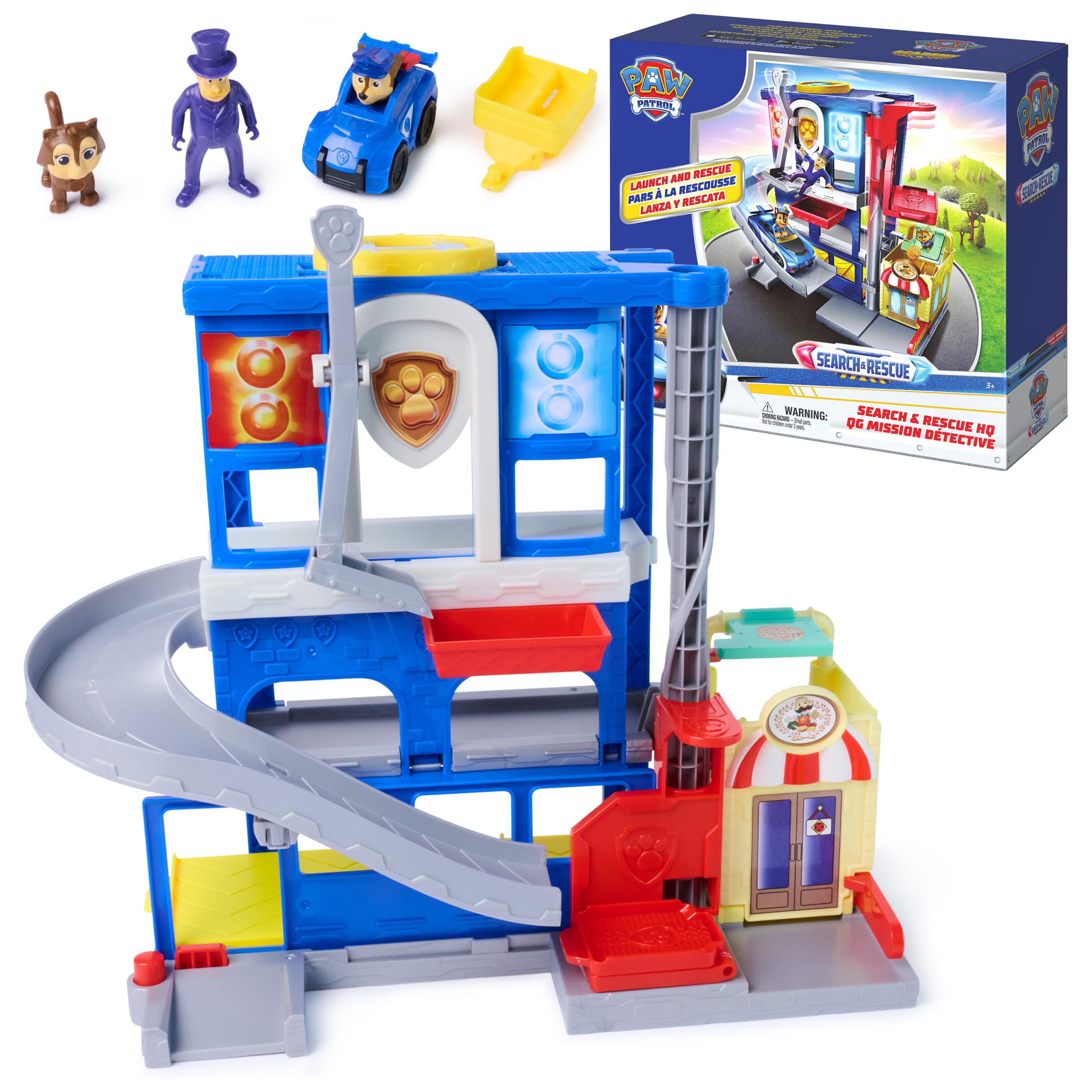 Paw Patrol Pup Squad Search Rescue HQ Playset with Chase Pup Squad Racer Humdinger Action Figure Kitty Pal