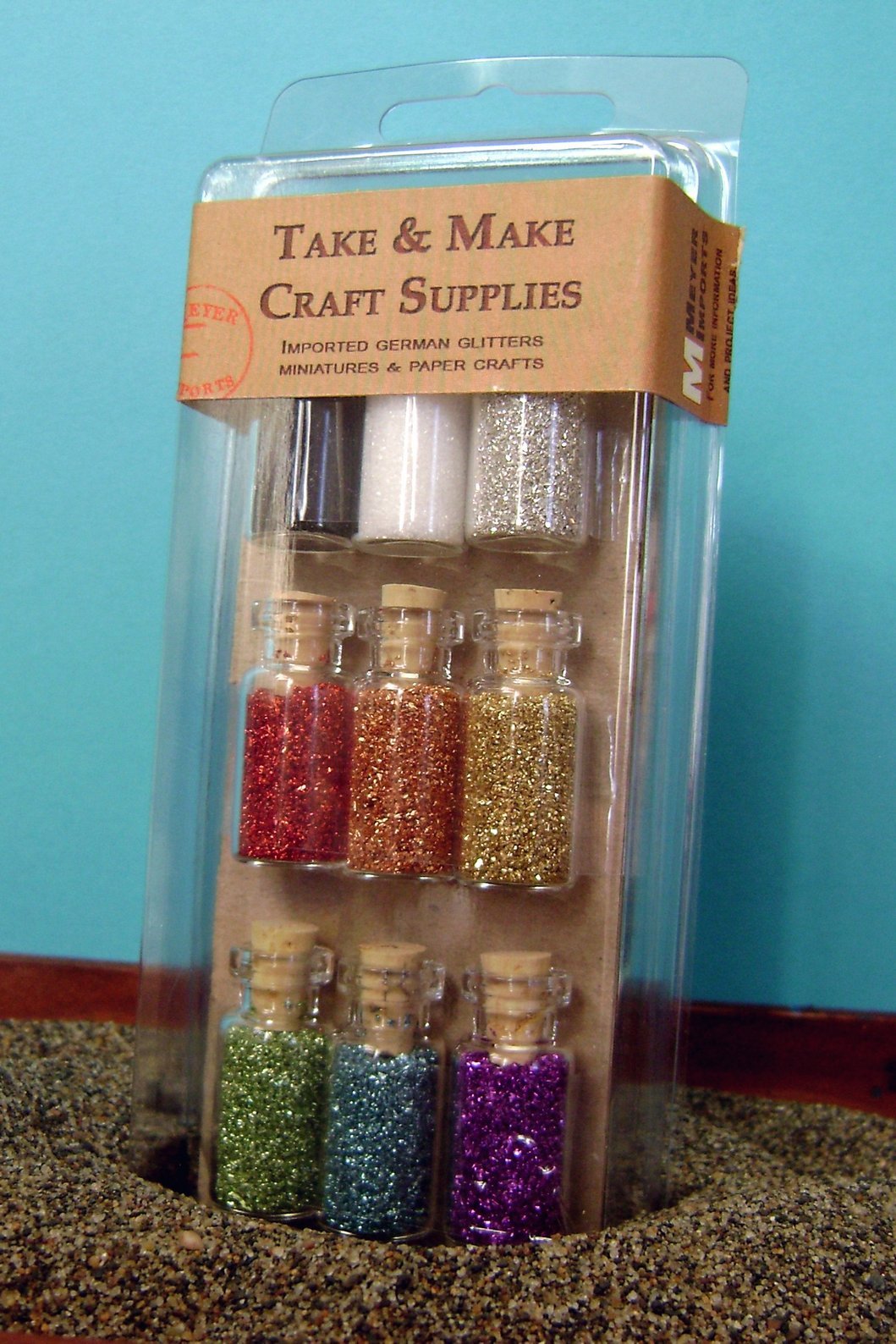 Meyer Imports Glass Glitter Rainbow Bottle Set #311-0914