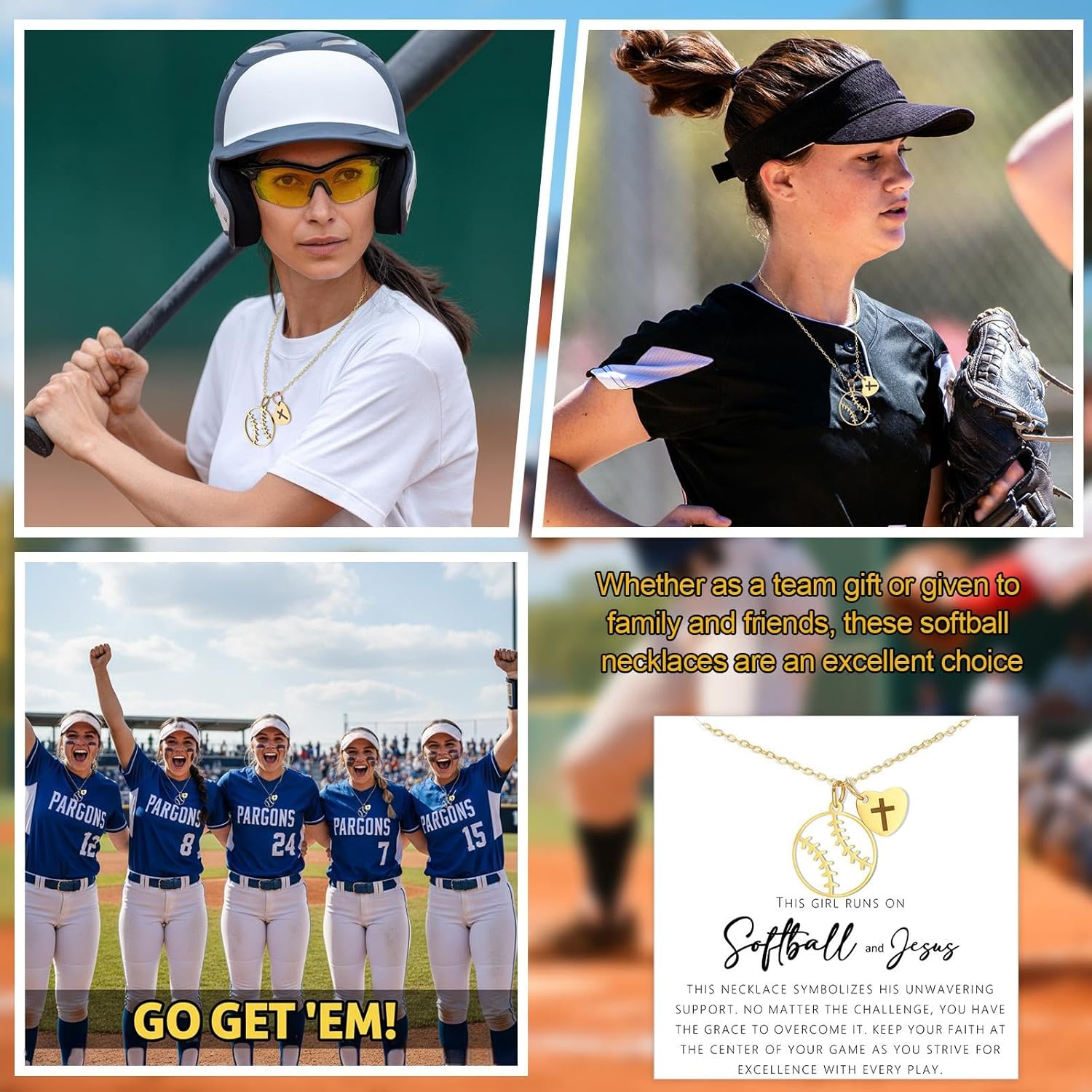 Highergo 12 Sets Team Gifts for Women, Necklace Jewelry Ball Pendant with Inspirational Card Christian Jewelry Gifts for Team