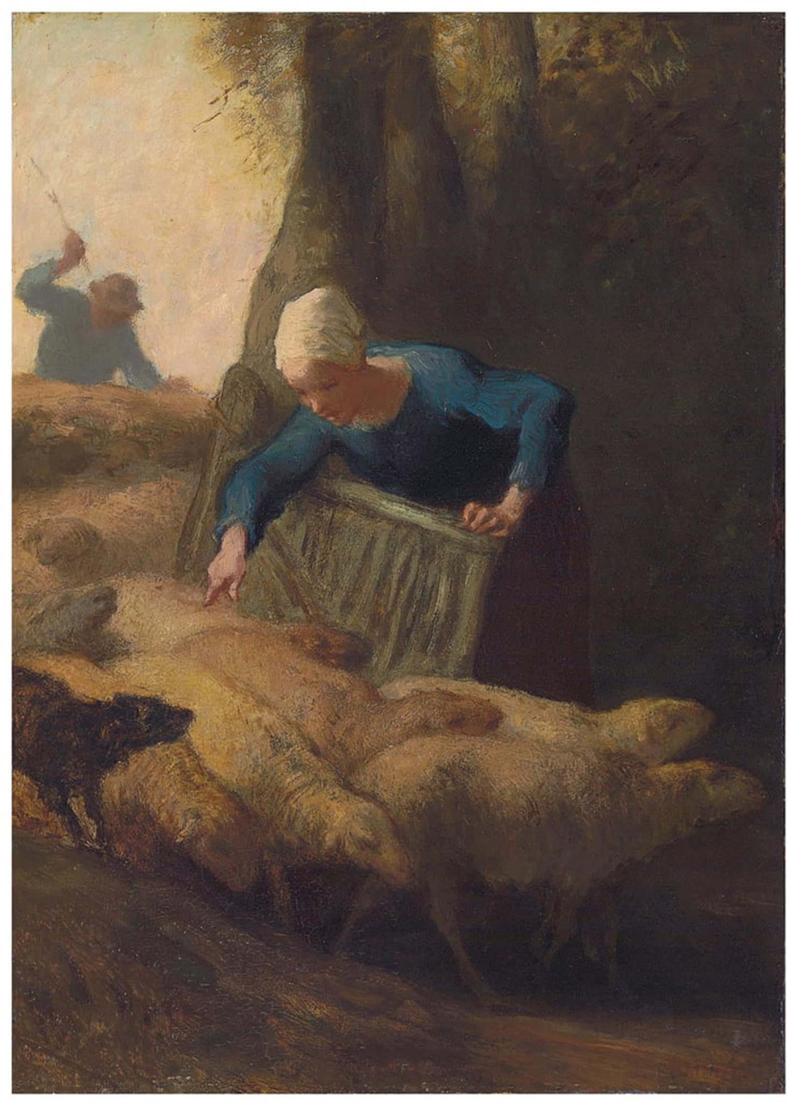 SERENDIPITP Vintage Wall Art Canvas Nordic Poster Canvas Print Picture Counting the Flock by Jean Francois Millets Wall Art Poster for Home Decor 60x90cm