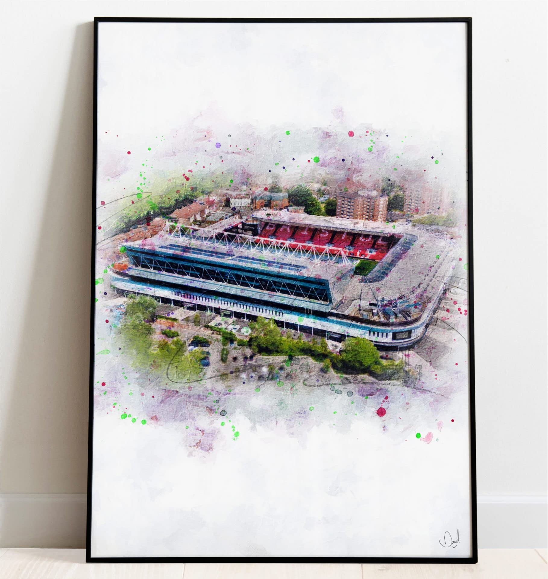 Ultras FC Bristol City Ashton Gate Stadium Oil Painting Art Print (A2 Giclee Print - Landscape)