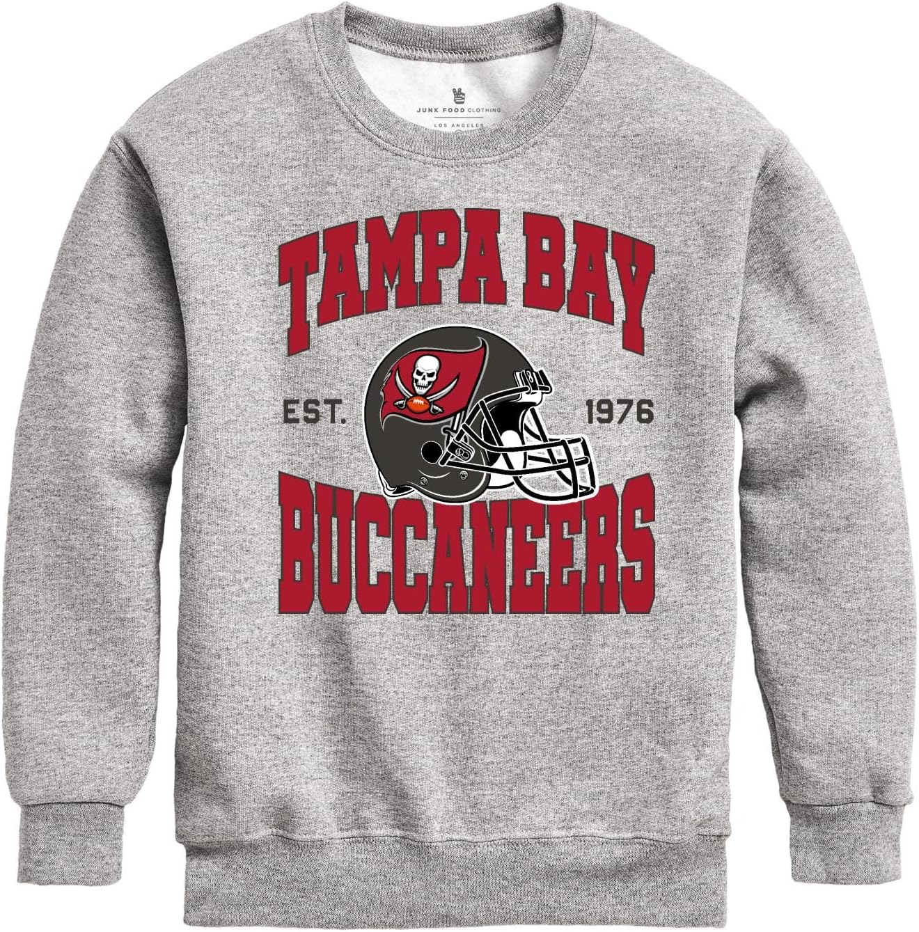 Junk Food Clothing x NFL - Tampa Bay Buccaneers - Team Helmet - Kids Crewneck Fleece Sweatshirt for Boys and Girls - Size Large - Image 5