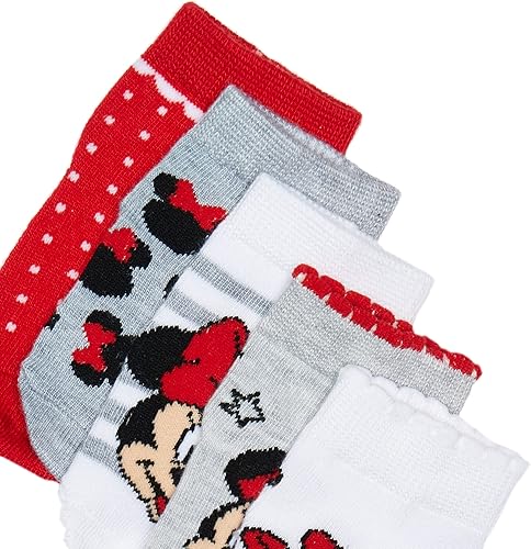 Miniatura 2 de Disney Calcetines cortos unisex Minnie Mouse para bebé paquete de 5 Assorted Neutral, Assorted Pastel, Sorbete surtido., Rosa Gris Multi, Rosa