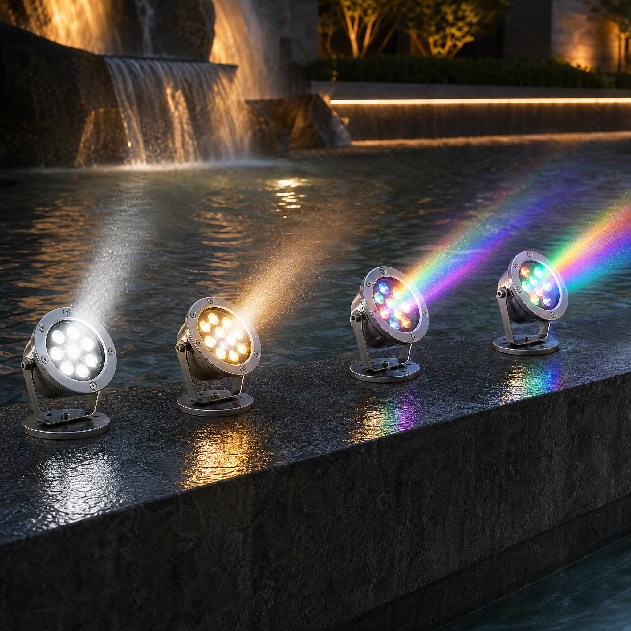 Faretto LED Subacqueo per Fontane, IP55, 6W 3 colori RGB