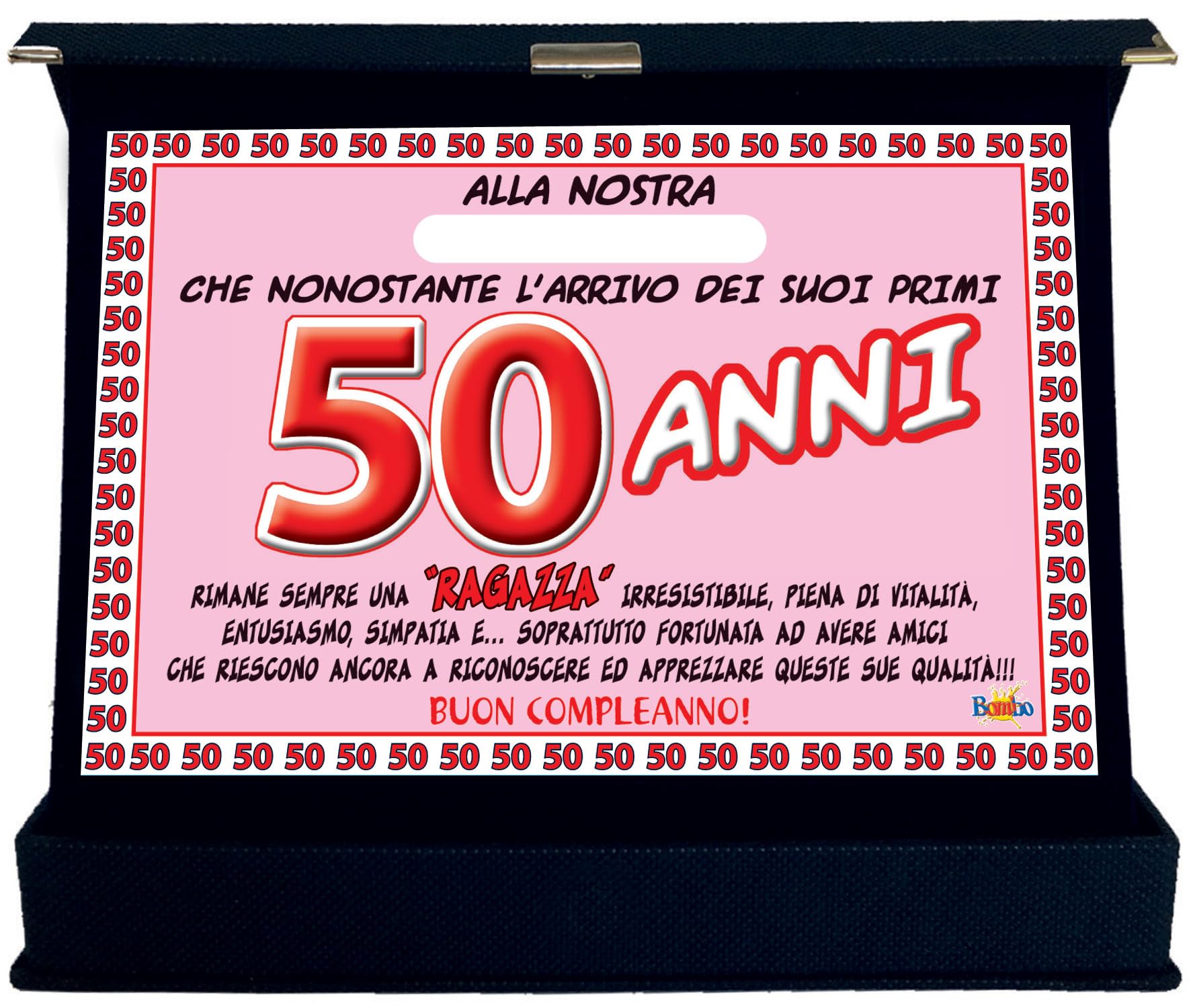 Bombo Cartolina Gratta E Vinci Per 50 Anni – Messaggi Nascosti, 15,5x21,5 Cm