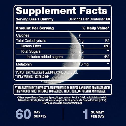 Miniatura 7 de Cliganic Gomitas de Melatonina (10 mg, Suministro para 60 Días) - Ayuda para Dormir para Adultos, Sabor a Bayas, Vegano, Sin OGM, Kosher, Suplemento