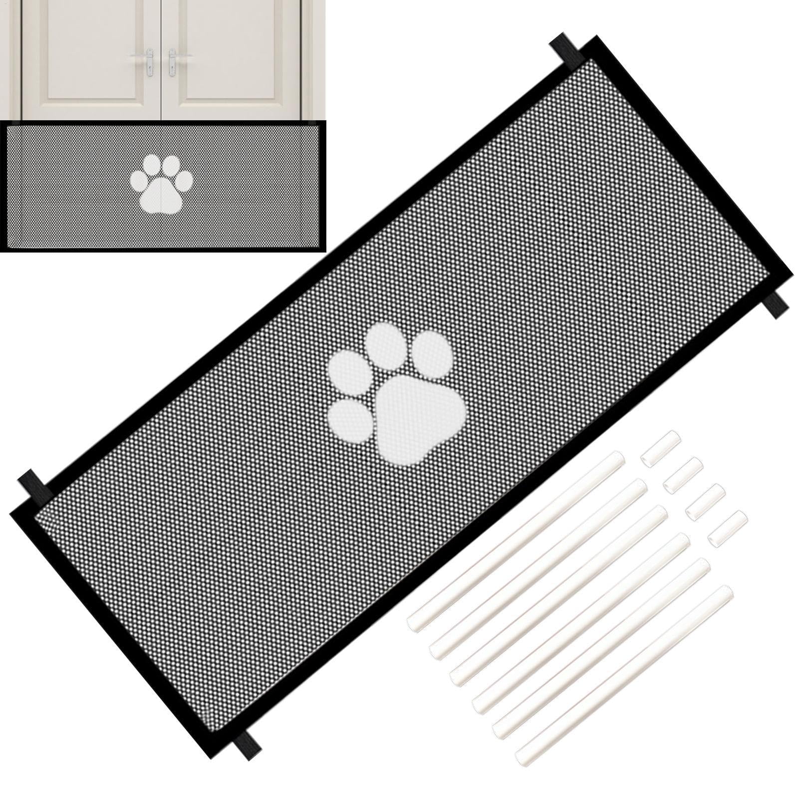 Foldable Dog Gate | Retractable Pet Barrier | Folding Wide Pet Gate, Providing A Safe Enclosure for Pets to Play and Rest