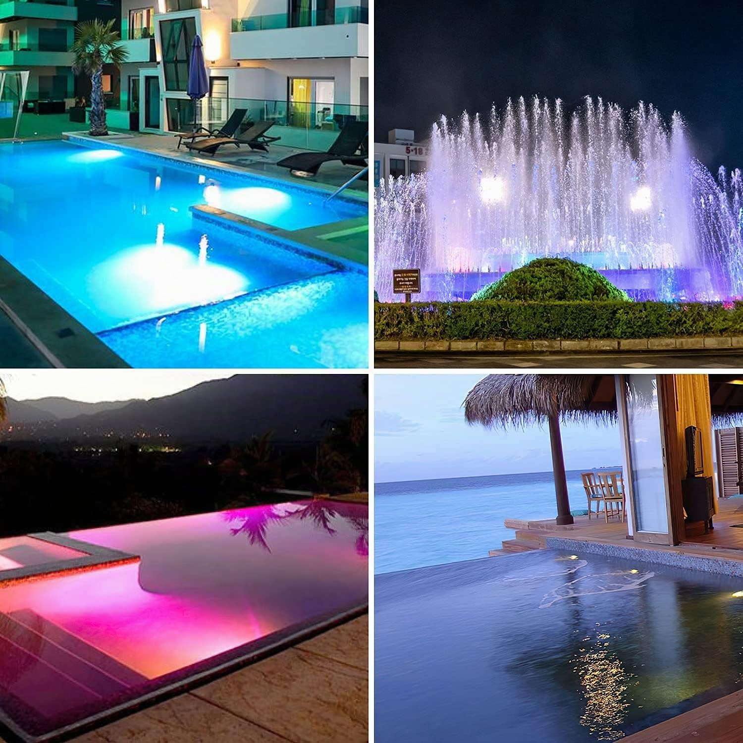Lámpara de Piscina con luz LED, Proyector para Piscina RGB Multicolor 30W, Luces LED Sumergibles, Impermeables, IP68 con Mando a Distancia