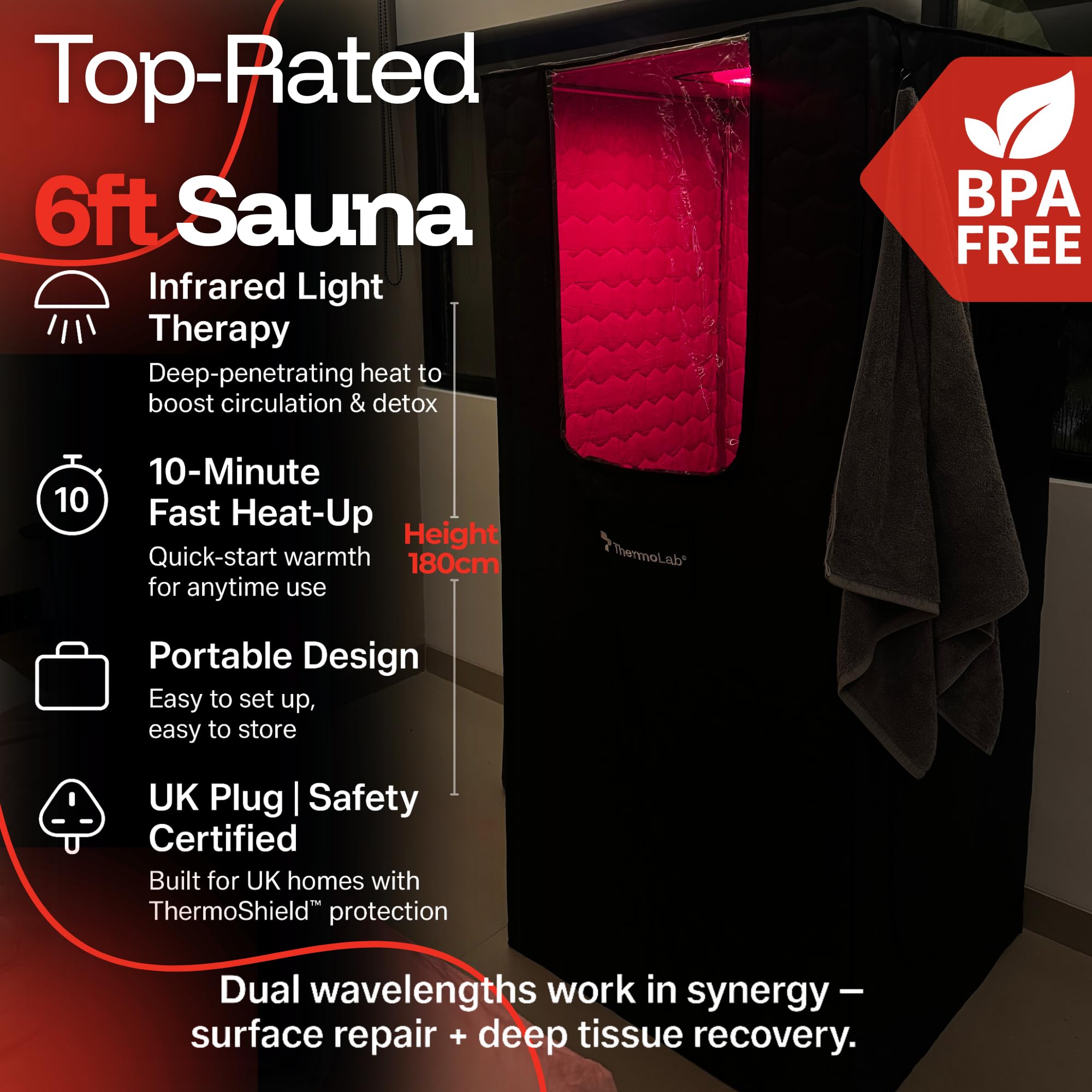 Sauna portable (sauna complet de 1,8 m)