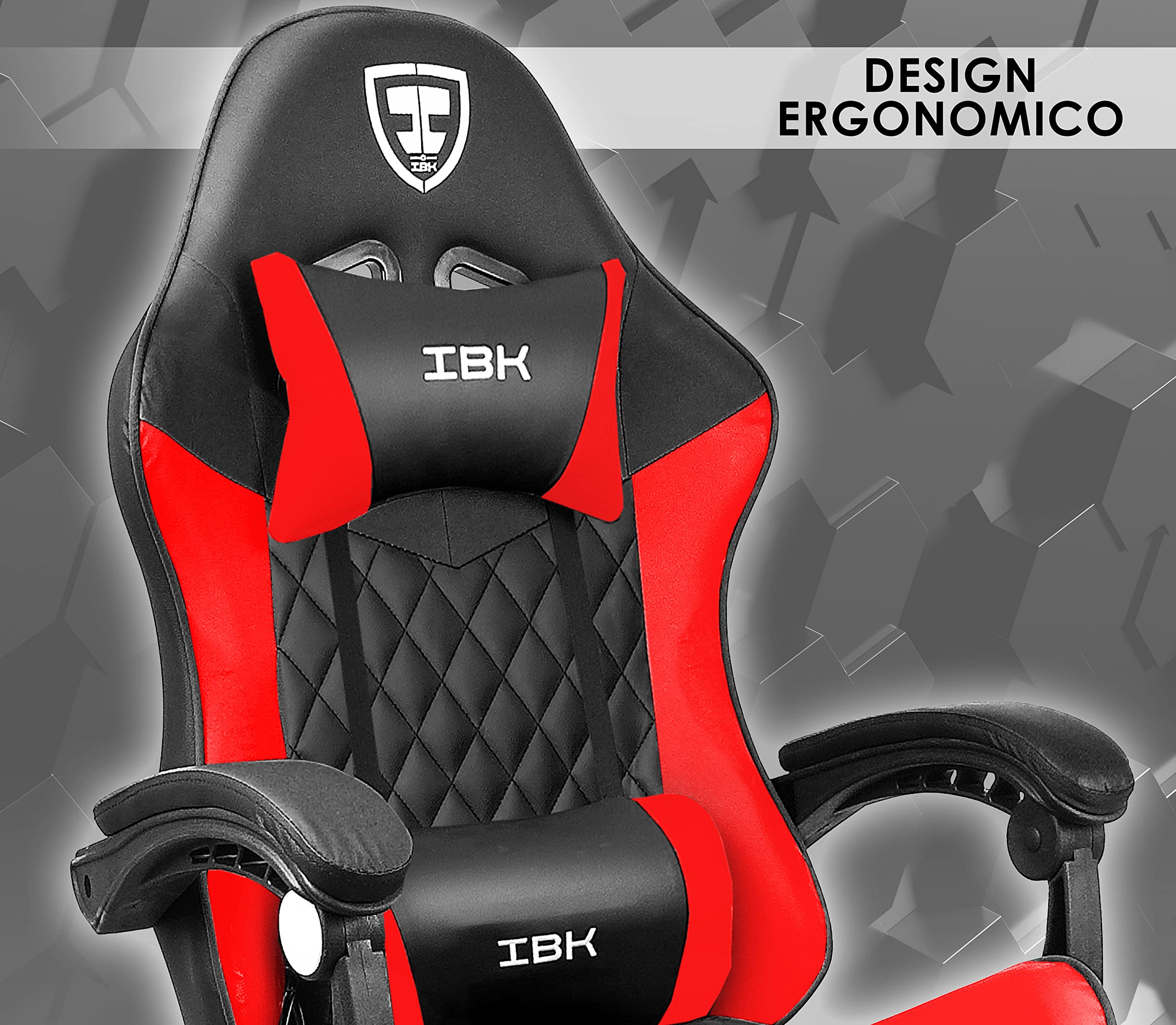 Poltrona Massaggiante IBK Sedia Da Gaming Ergonomica Professionale