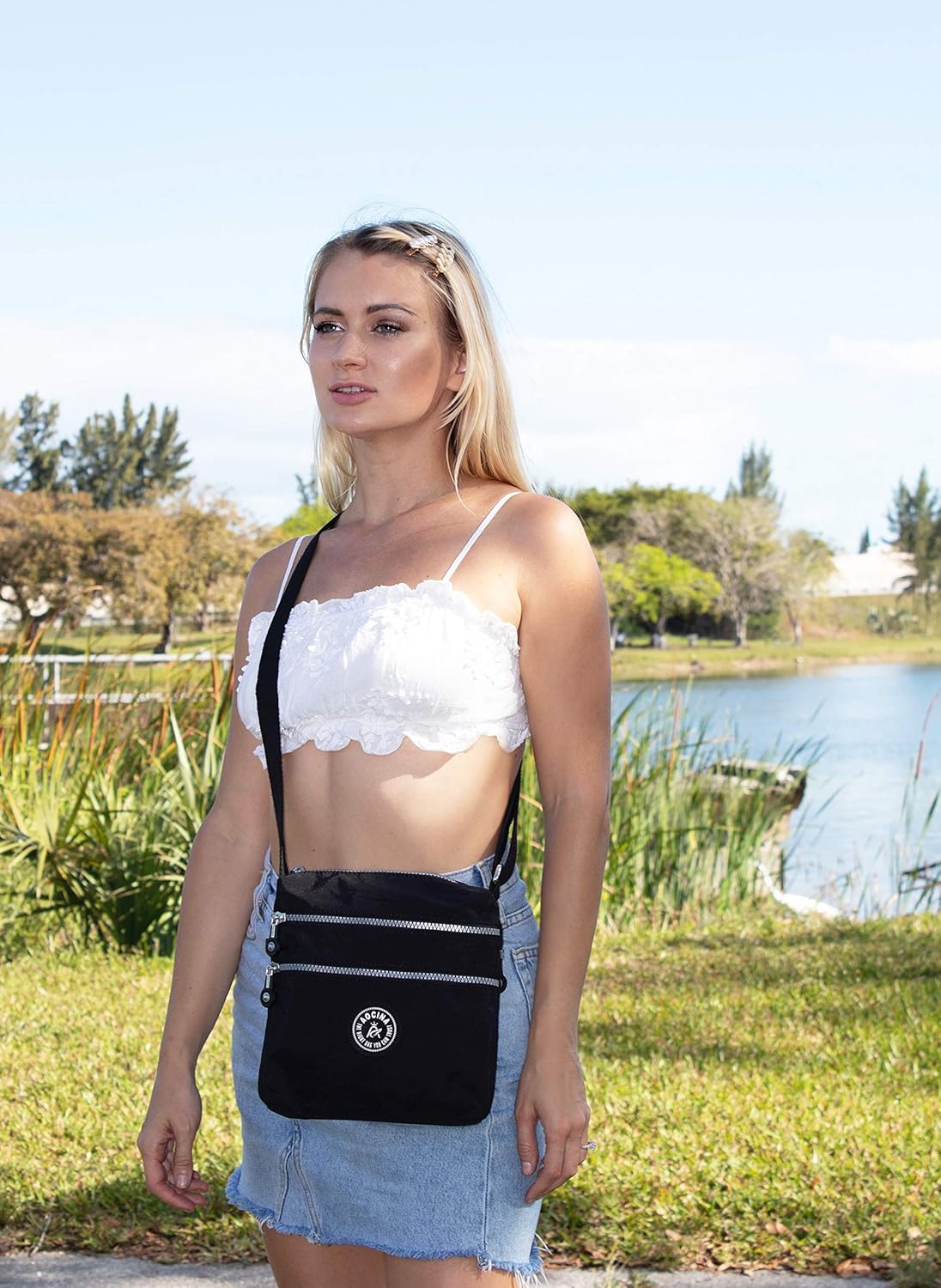 AOCINA Nylon Crossbody Bags for Women Multi Pocket Small Cross Body Purse Lightweight Travel Phone Purses Shoulder Handbags - Image 9