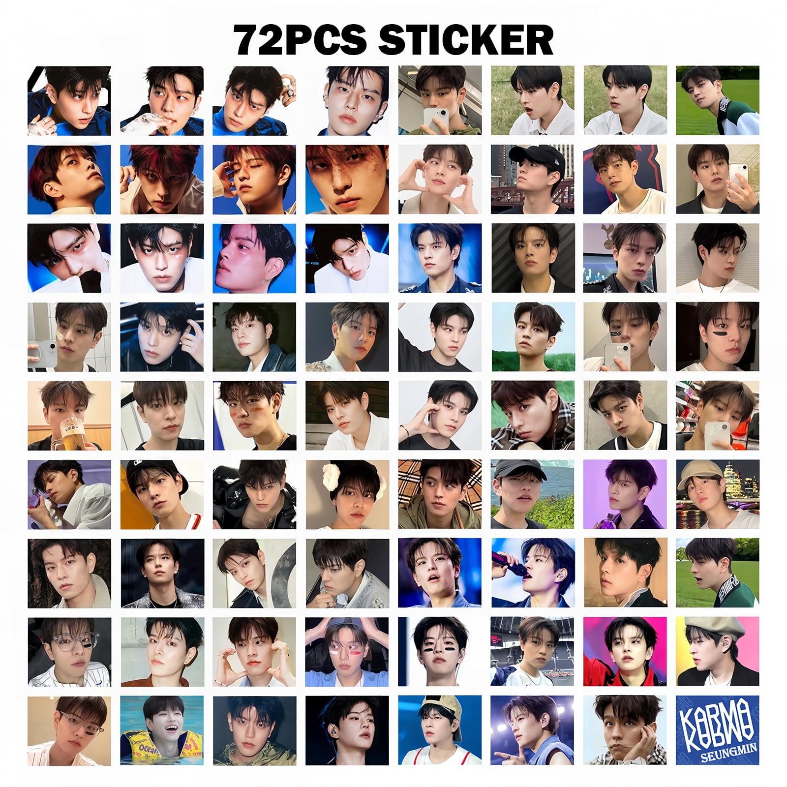 Stray Kids Karma, set di 127 cartoline fotografiche per album Karma, Stray Kids The 4th Album Merch, 55 foto e 72 adesivi regalo per Stay Straykids 2025 (SEUNGMIN)