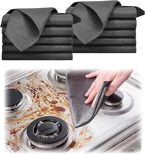 Paño de limpieza de microfibra reutilizable, paño de limpieza mágico grueso, sin rayas, multiusos, no raya, para cocina, ventanas, espejo, vidrio,