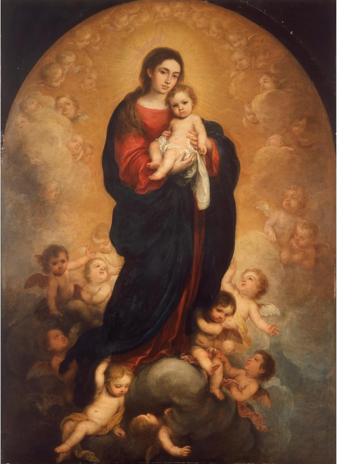 ArtDirect Virgin And Child In Glory Unframed Art Print Giclee Poster by Bartolomé Estebán Murillo - Ready for Framing with Customization Sizes 7x10, 10x14, 14x20, 24x33, 35x48 and 43x60 inches