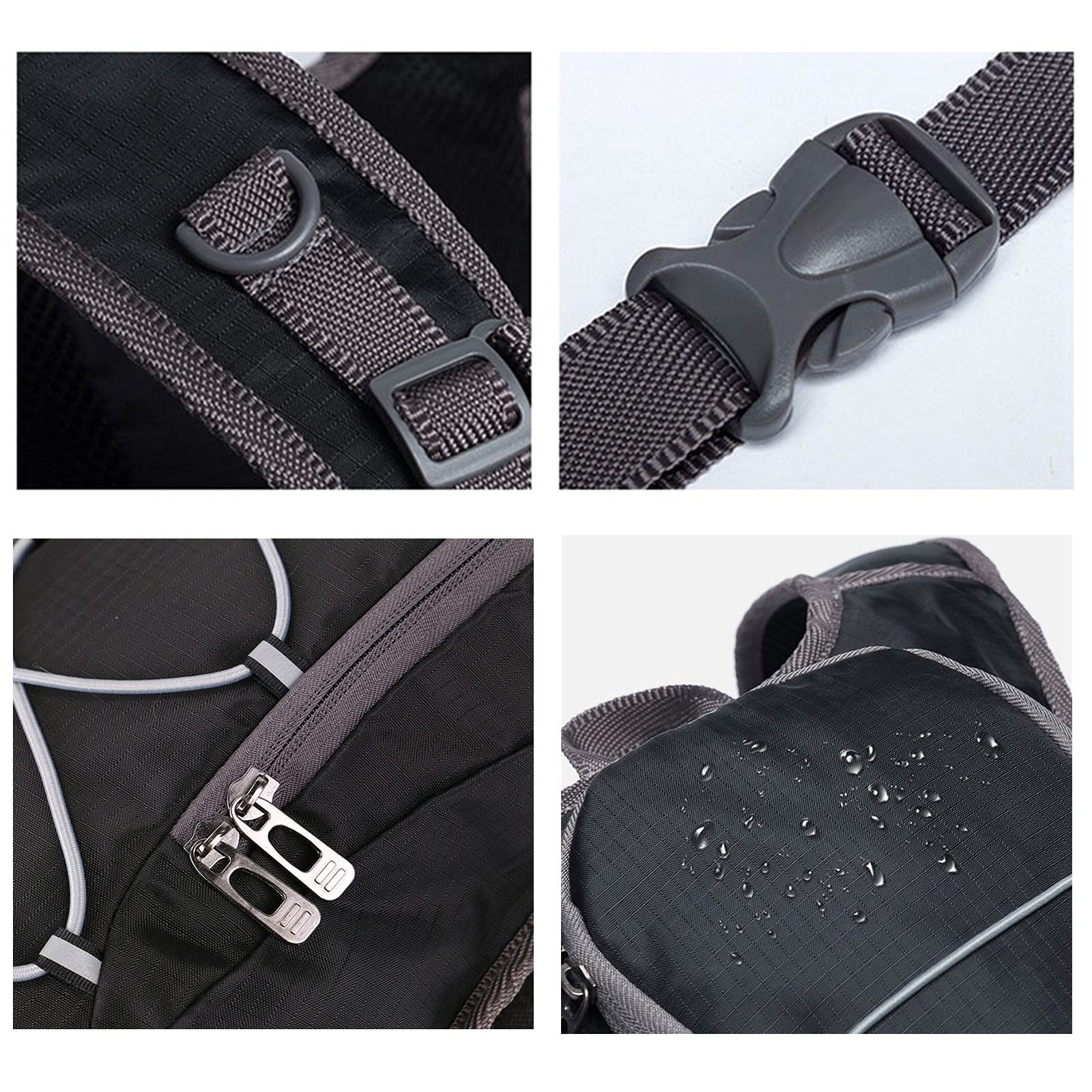 Sac à Dos VTT, Sac Hydratation avec Poche d'eau 2LSac à Dos Running Léger 8L pour Homme Femme pour Vélo VTT Randonnée Alpinisme Camping,Black